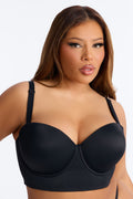 Classic Curve Underwire Lightly Padded Longline Bra - Black