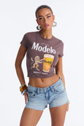 Modelo Collection Rhinestone Baby Tee - Chocolate