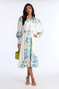 Izzy Floral Midi Dress - White/combo