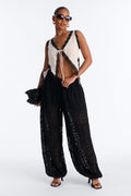 Barely A Secret Sheer Lace Balloon Pant 30″ - Black
