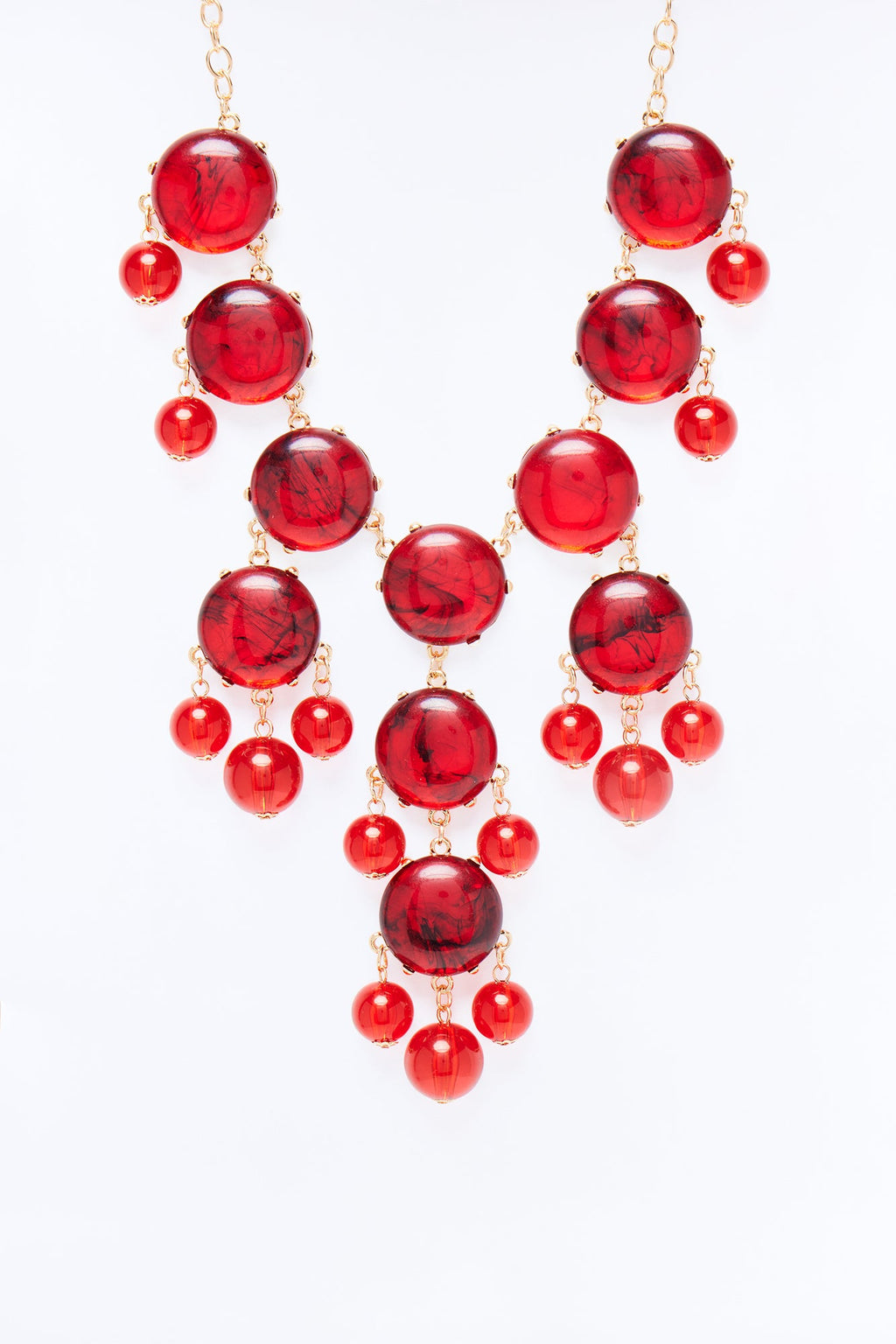 Zamaria Jeweled Layered Necklace - Gold/Red