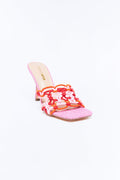 Rosetta Braided Strap Heels - Red