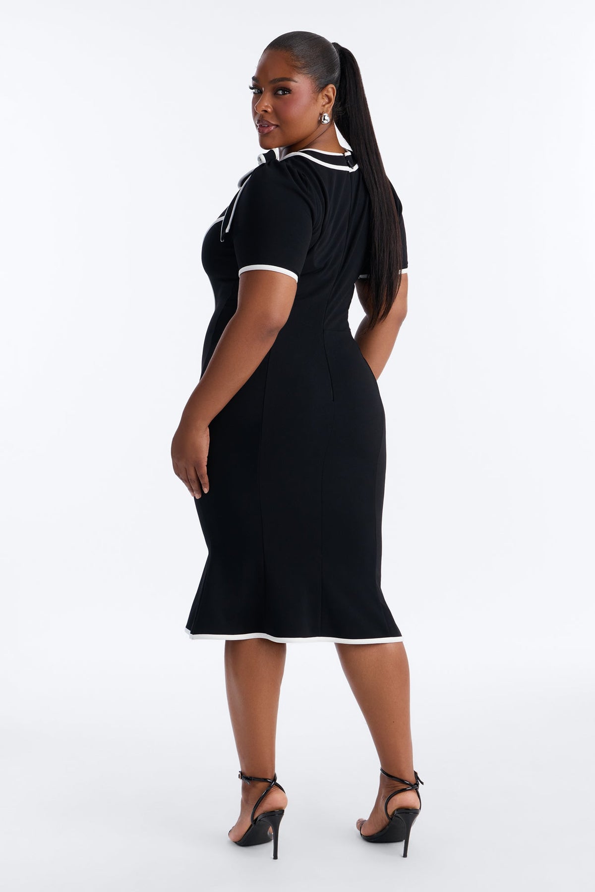 First Class Only Midi Dress - Black/White