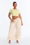 Second Skin Double Lined Super Cropped Tee - Yellow