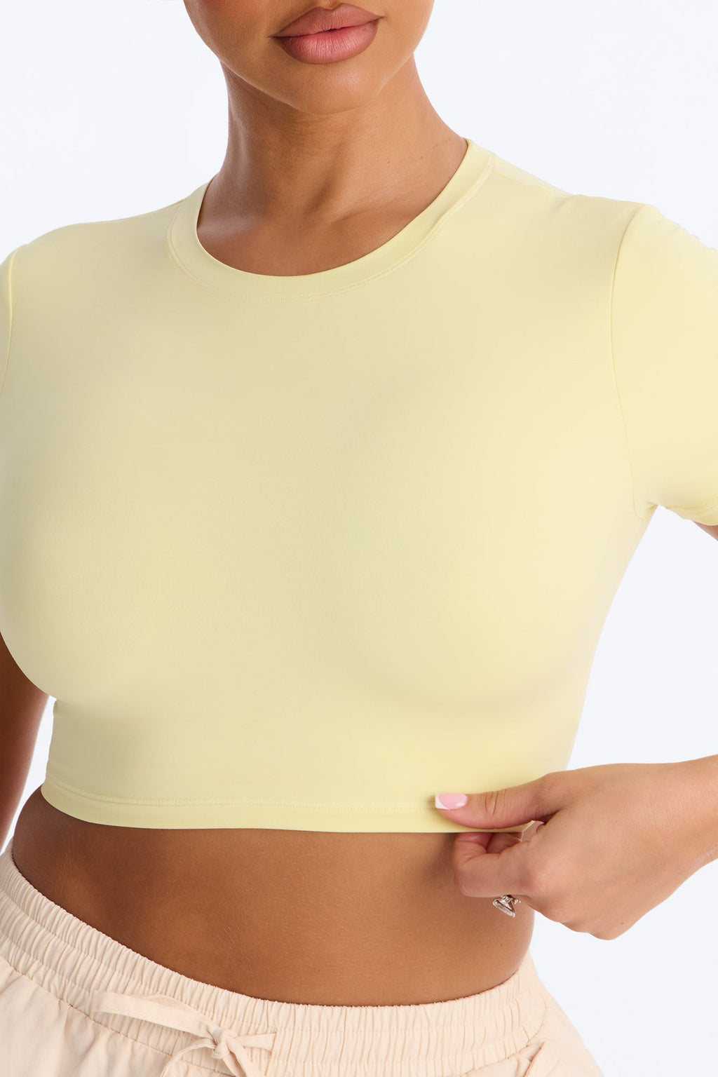 Second Skin Double Lined Super Cropped Tee - Yellow