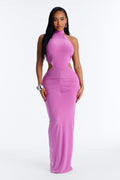 Dream Girl Backless Maxi Dress - Purple