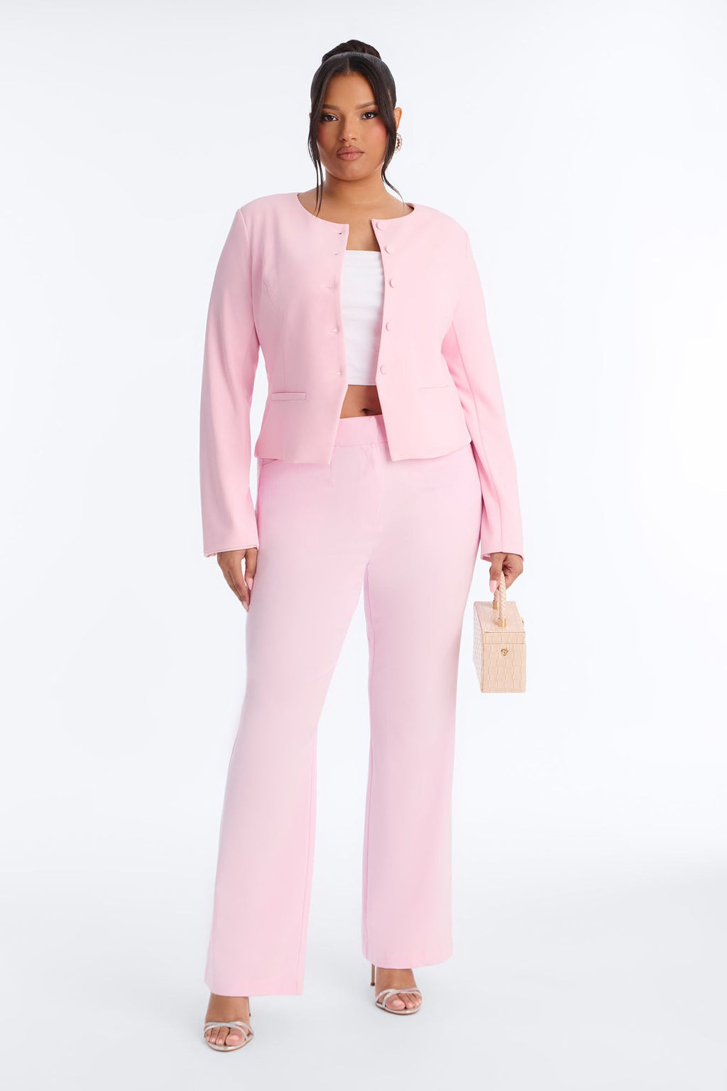 Tasha Dressy High Rise Pants - Light Pink