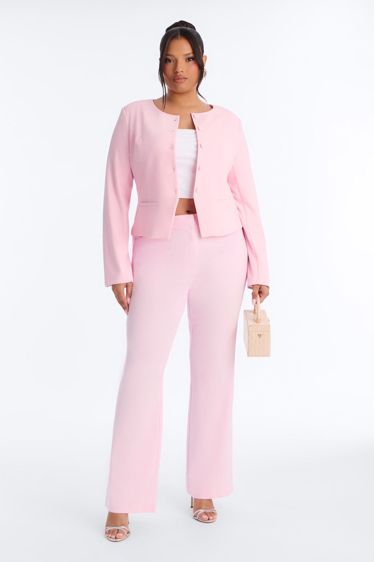 Tasha Dressy High Rise Pants - Light Pink