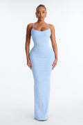 Scarlett Snatched Clear Strap Maxi Dress - Light Blue