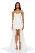 Alessia Floral Applique Maxi Dress - White