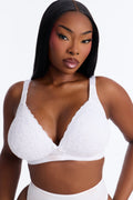 Just Once Full Figure Lace Wireless 2 Pack Bra - White/Black