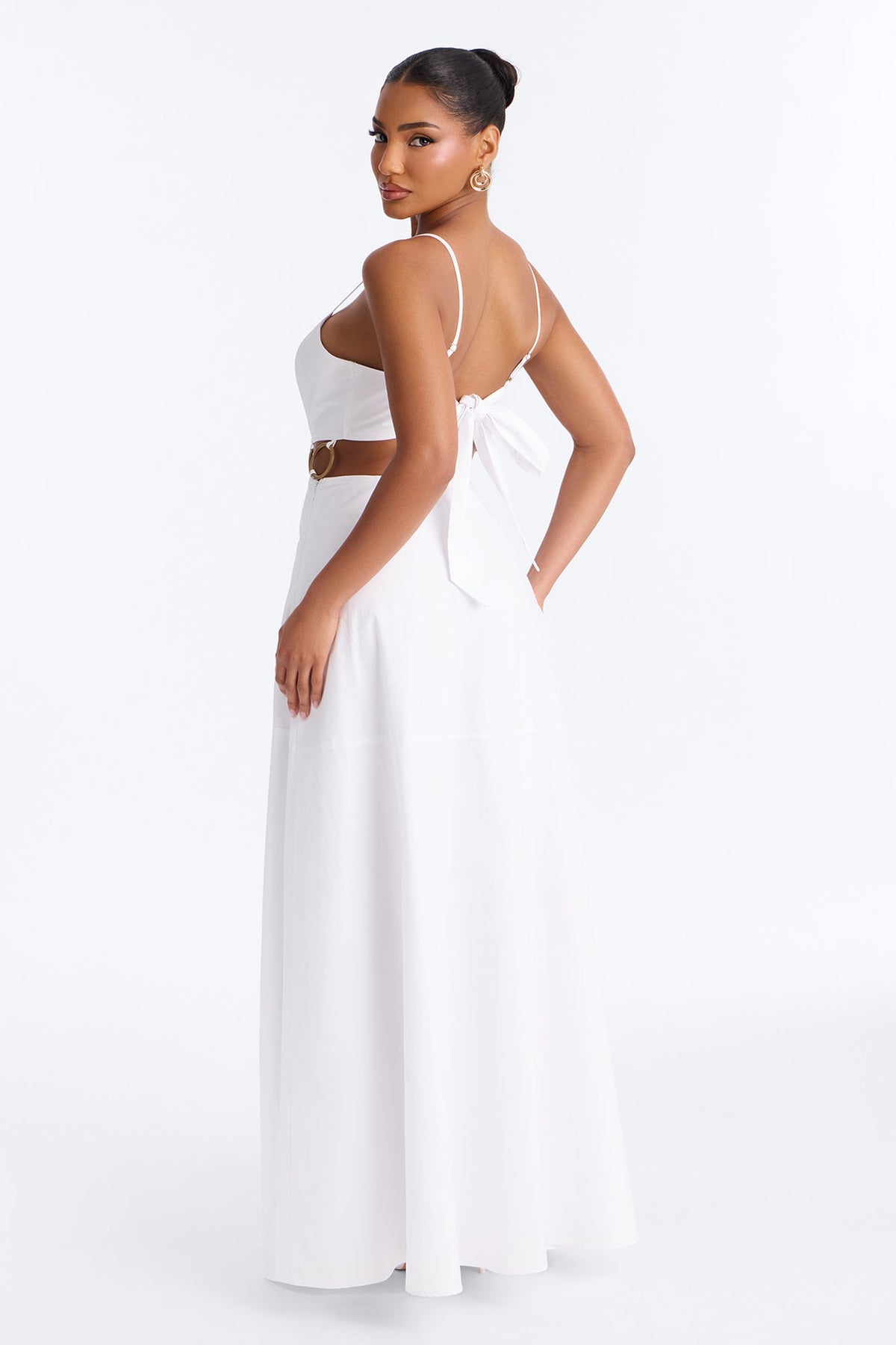 Paulina Poplin Maxi Dress - White