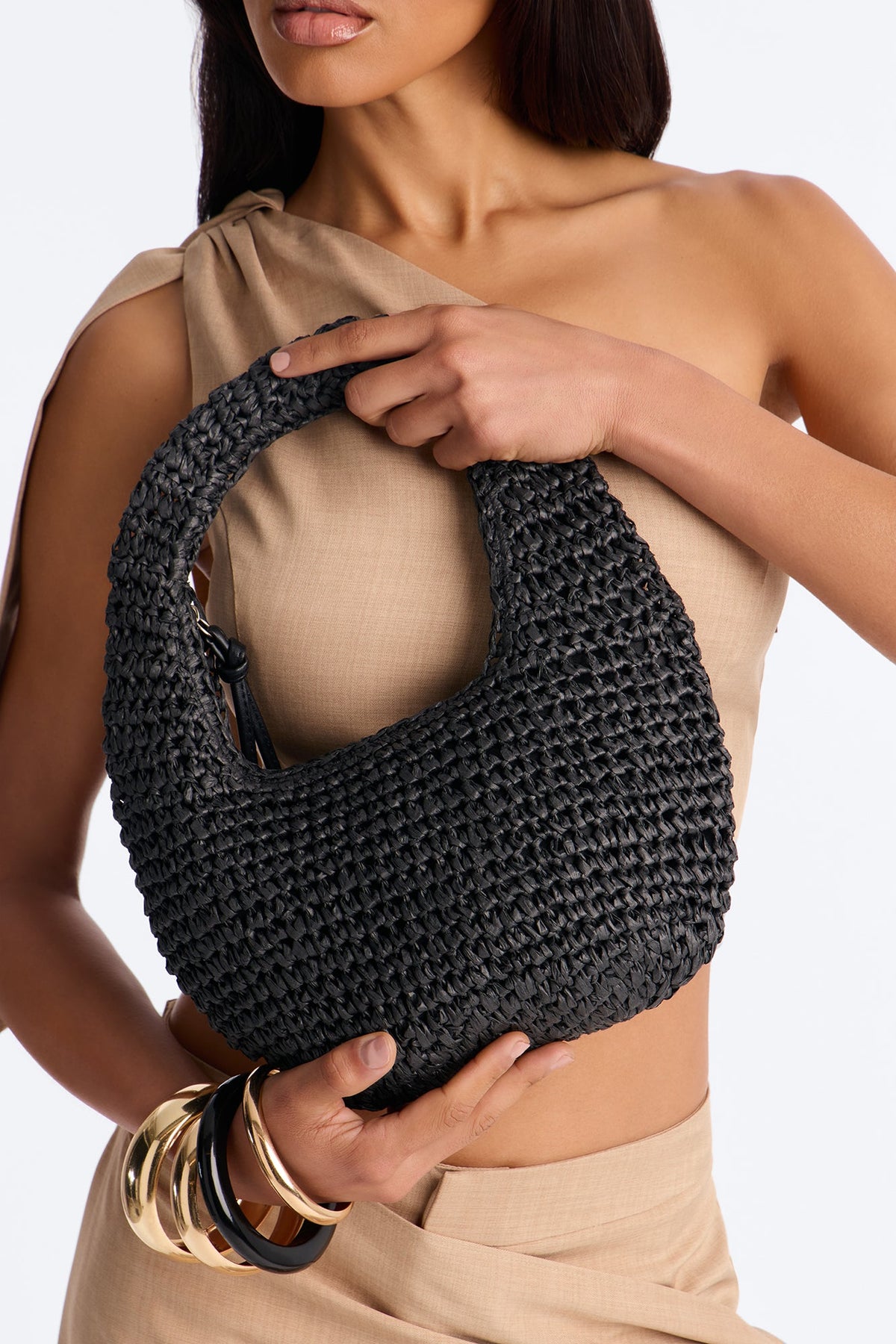 Amalfi Dreams Straw Bag - Black