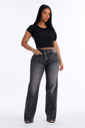 Crossed Paths Stretch Jeans - Grey