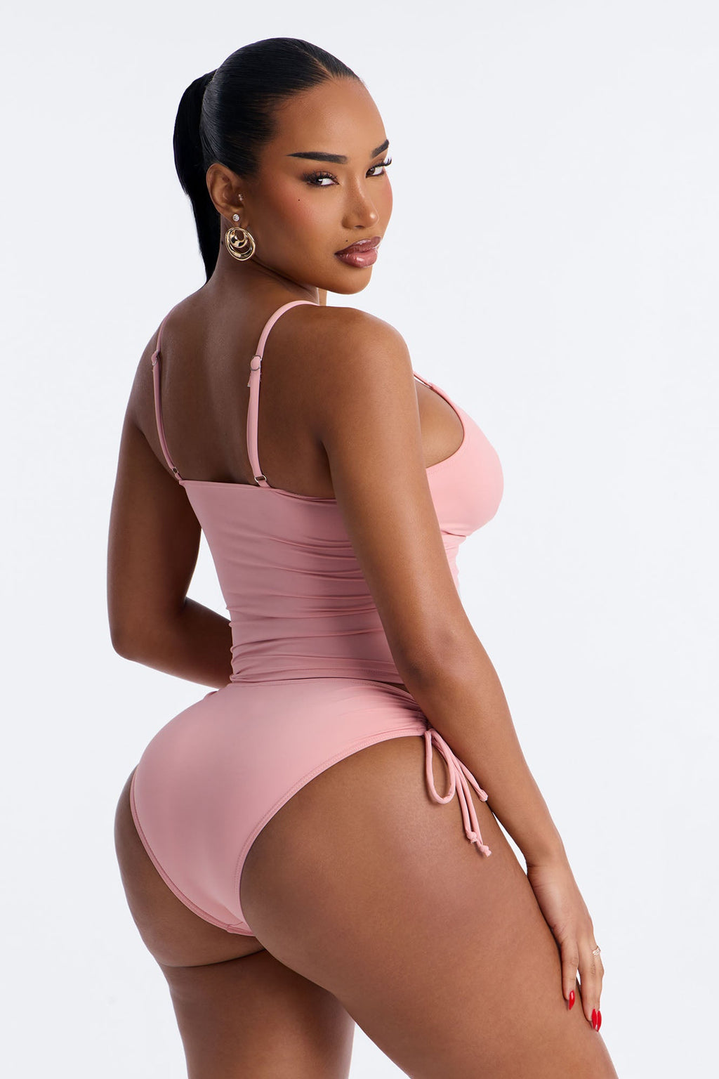Shady Lady 2 Piece Tankini Bikini Set - Pink