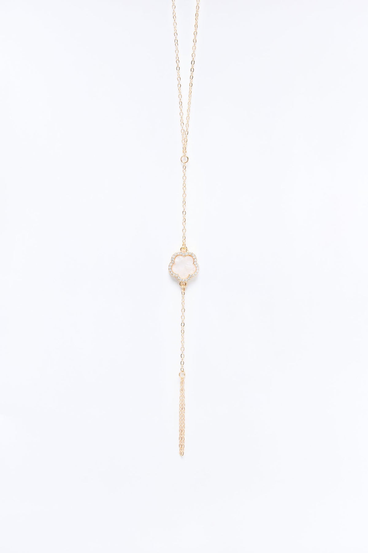 Lucky Toes Clover Foot Chain - White/Gold