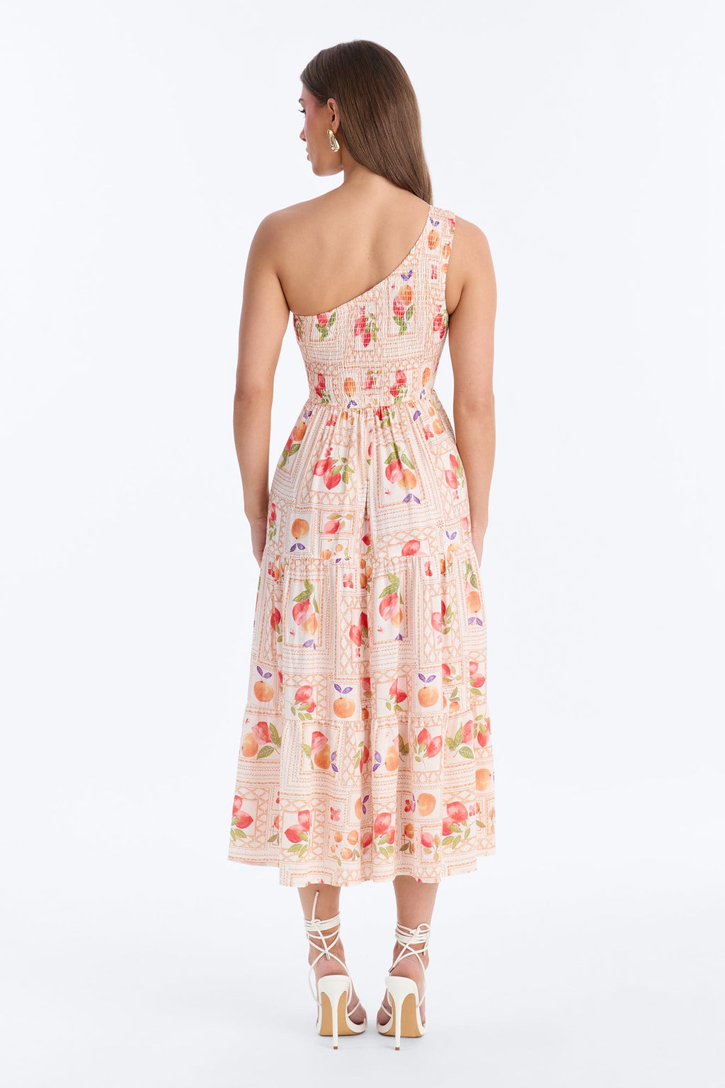 Peachy Keen Print Midi Dress - Taupe/combo