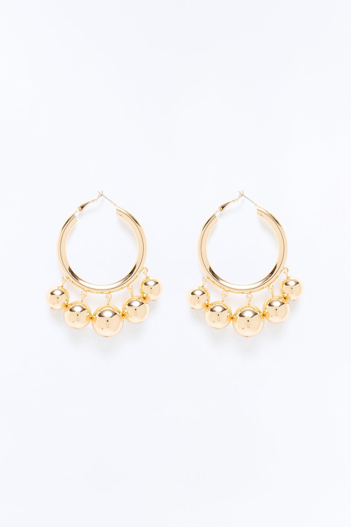 Love Yourself Hardware Hoop Earrings - Gold