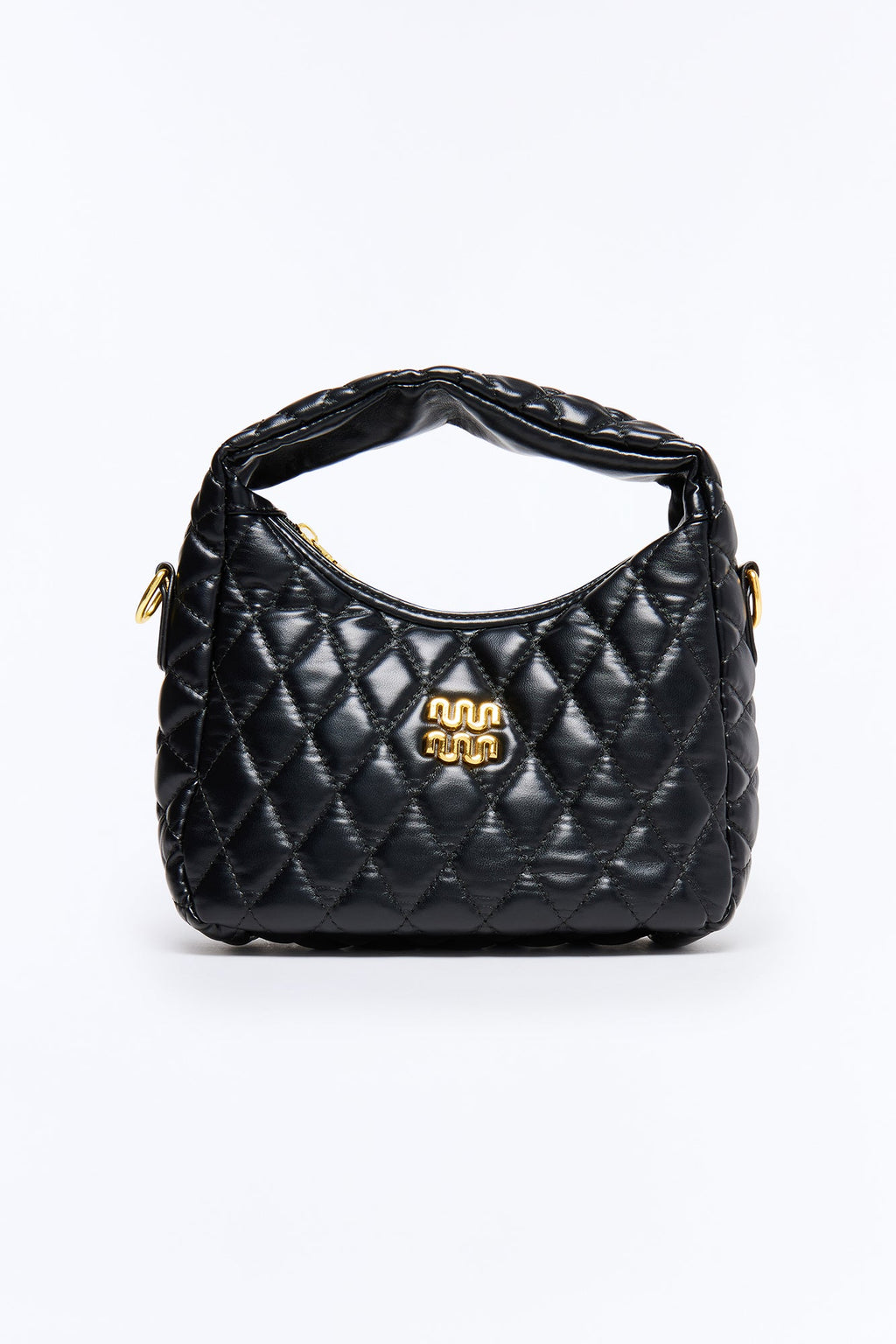 Pillow Talk Faux Leather Quilted Bag - Black