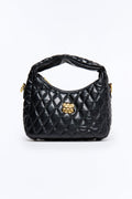 Pillow Talk Faux Leather Quilted Bag - Black