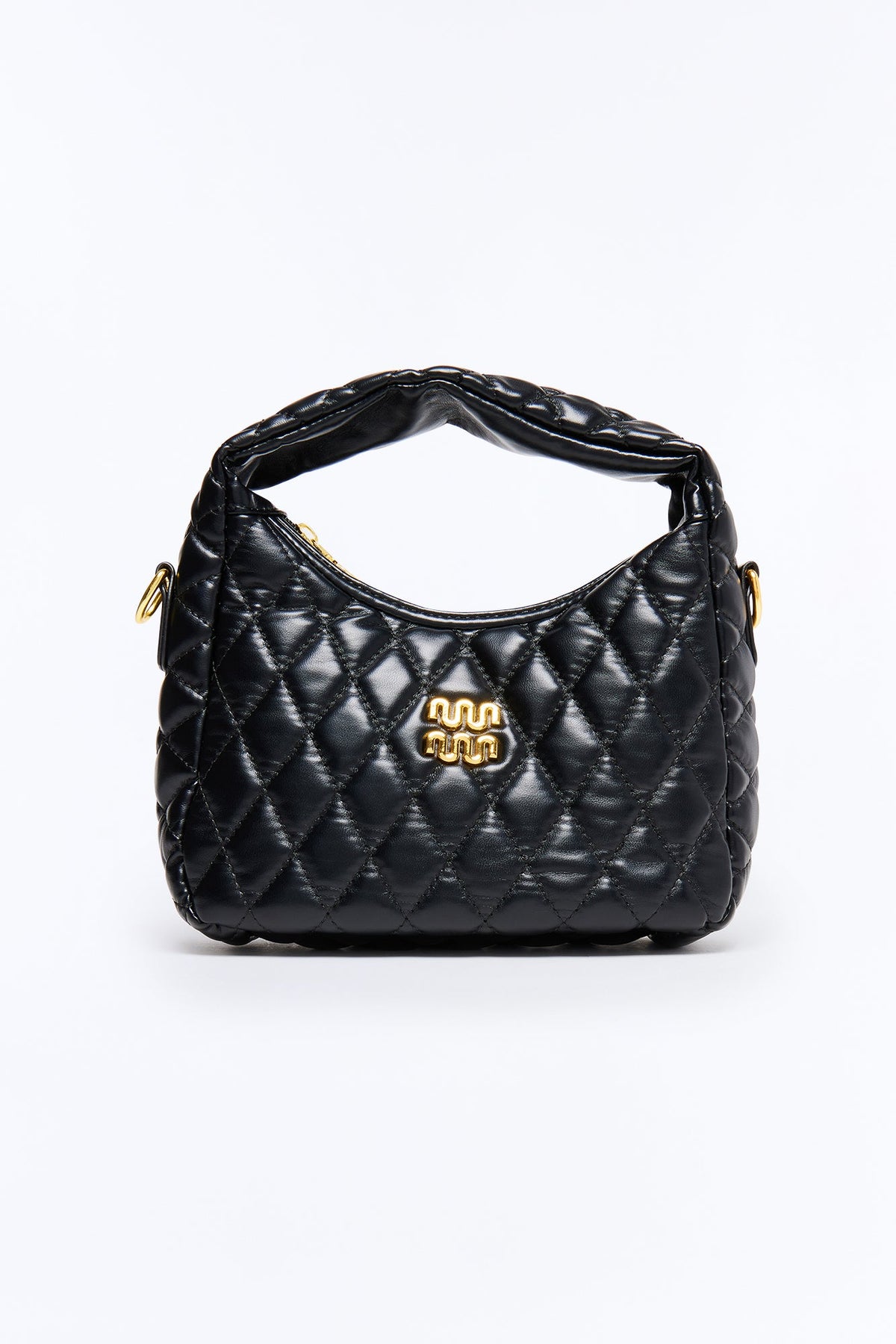 Pillow Talk Faux Leather Quilted Bag - Black