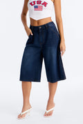 One Chance Carpenter Denim Jorts - Dark Wash