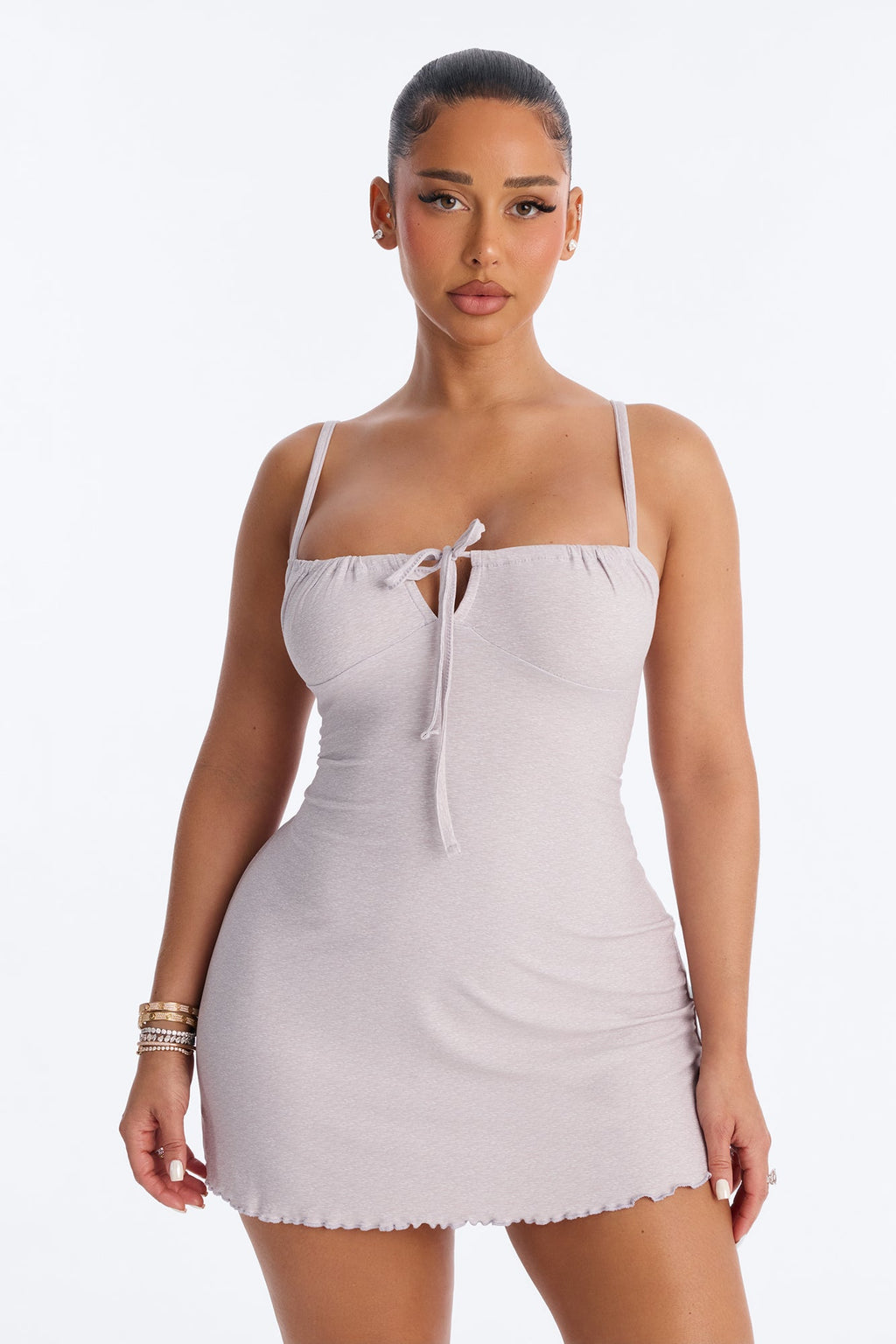 Cute But Sleepy PJ Sleep Dress - Heather Grey