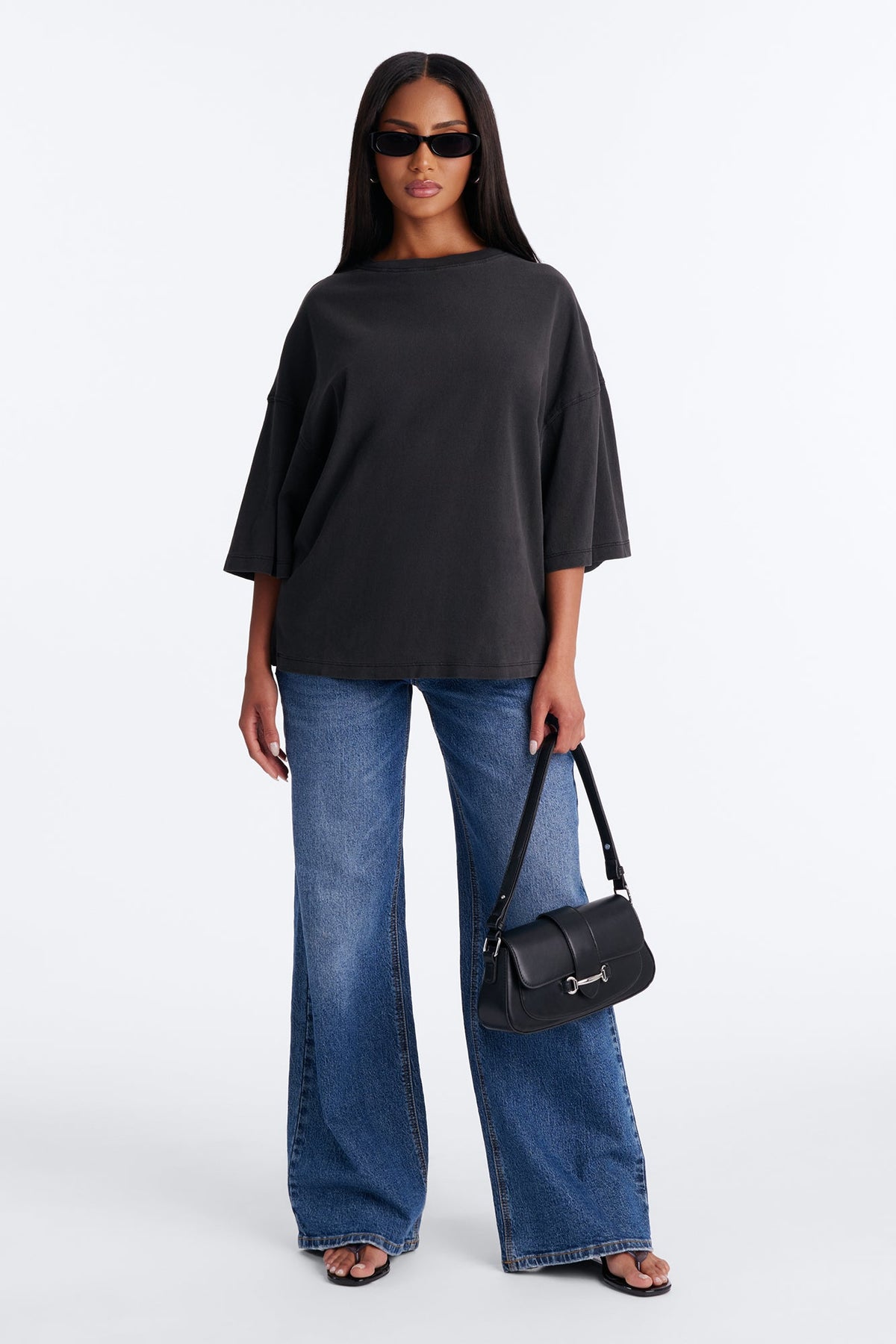 London Washed Oversized Short Sleeve T-Shirt - Black