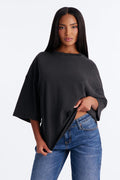 London Washed Oversized Short Sleeve T-Shirt - Black