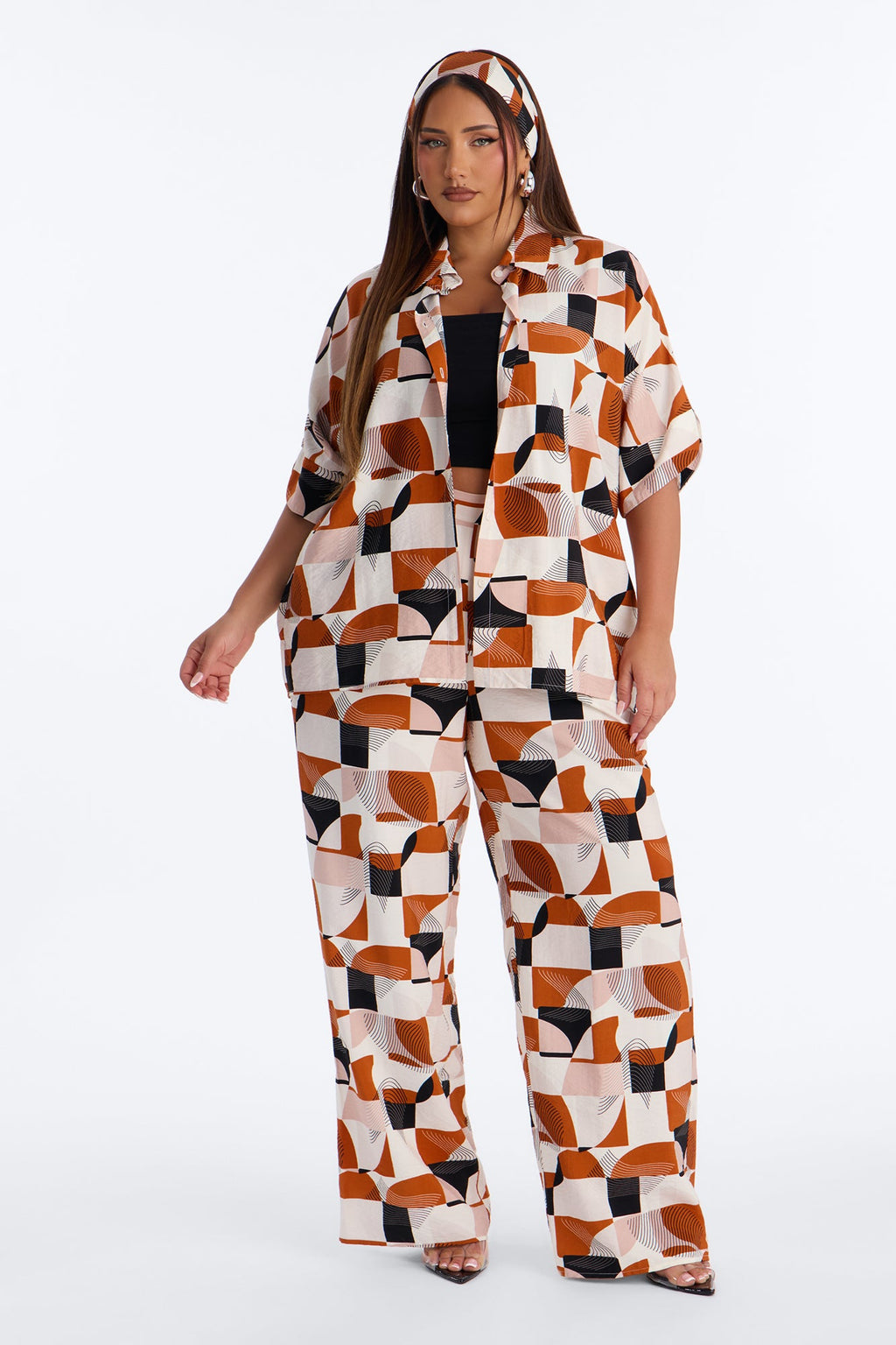 Savanna 3 Piece Pant Set - Rust/combo
