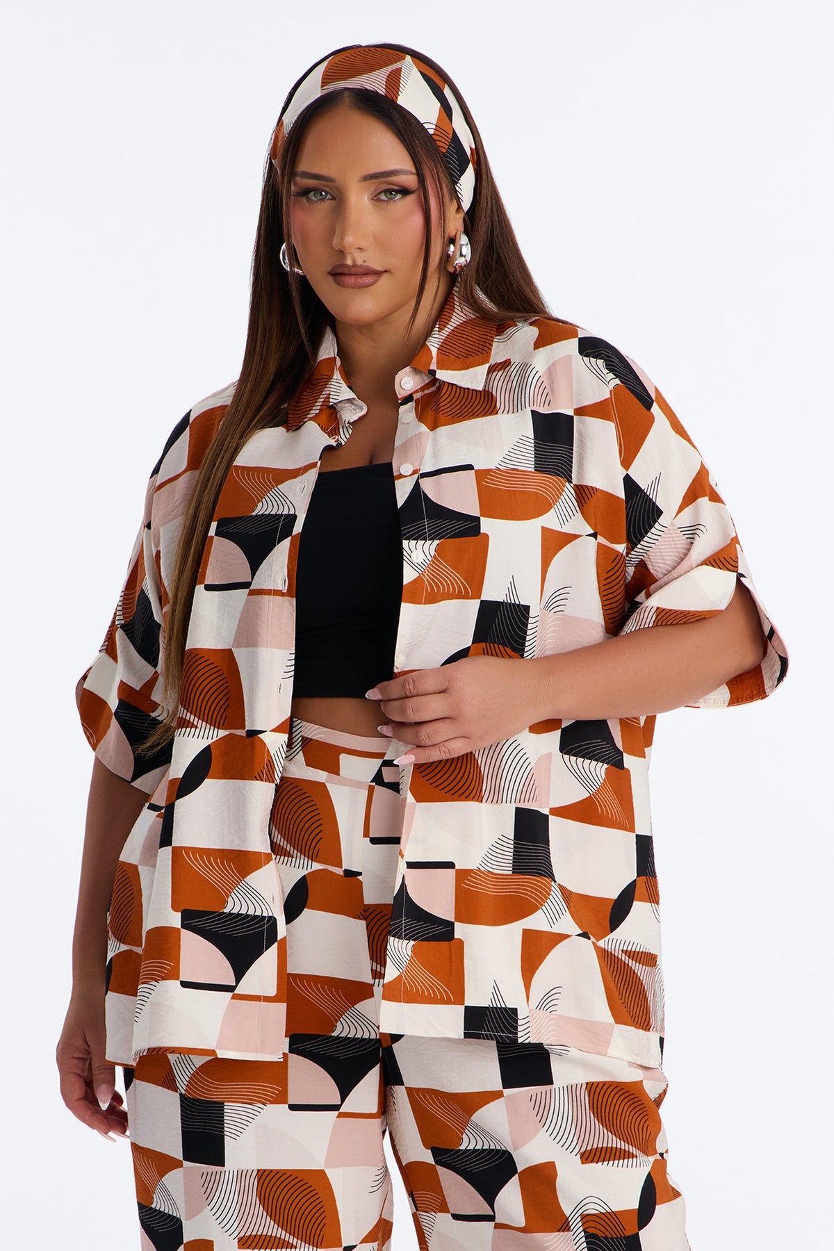 Savanna 3 Piece Pant Set - Rust/combo