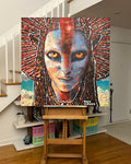 Radiant Tribal Guardian | Original Hand-Painted African Mask Acrylic Canvas Art
