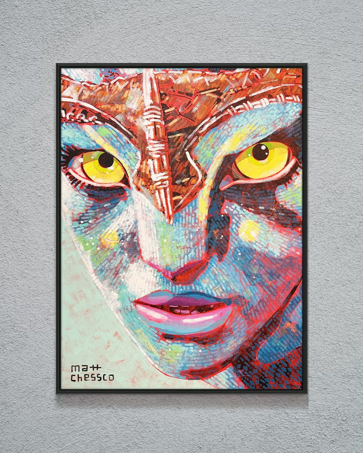 Primal Gaze | Modern Abstract Portrait Canvas Wall Art